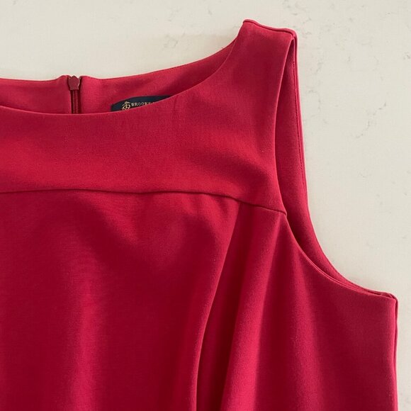 Brooks Brothers Sleeveless Boat Nk Fit & Flare Rayon Nylon Blend Dress Red Sz 6 - Picture 13 of 14